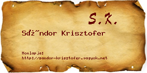 Sándor Krisztofer névjegykártya