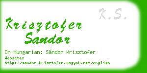 krisztofer sandor business card